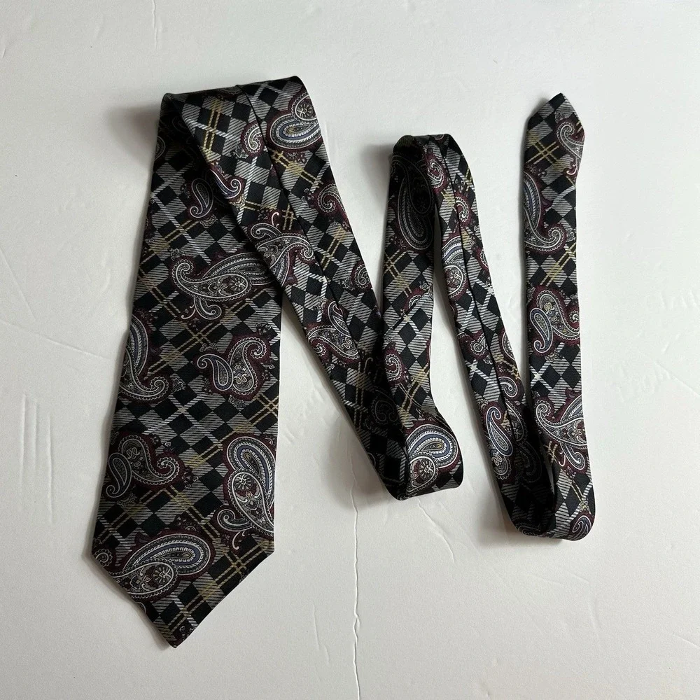 Stafford Mens 100% Silk Paisley Traditional‎ Neck Tie Multicolor Preppy Work